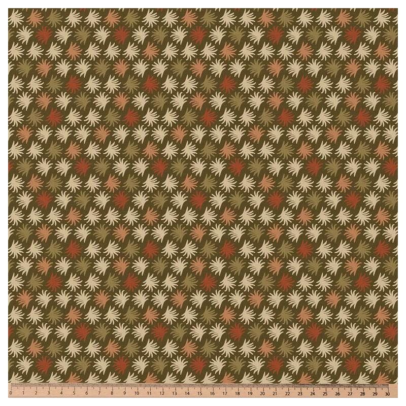 Algodón estampado LITNI Caqui / Crudo